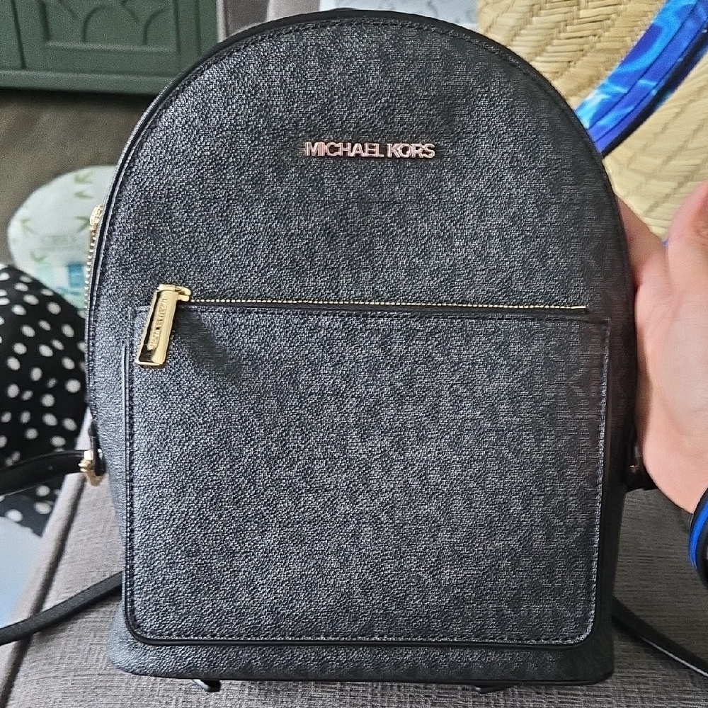 Michael Kors Black Backpack Sleek Minimalist Design